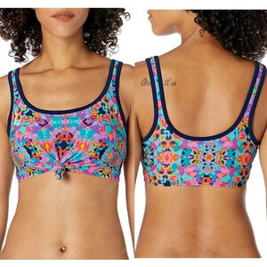 *NWOT* Coastal Blue Floral Bikini Top
